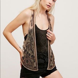 Boho beaded free people vest